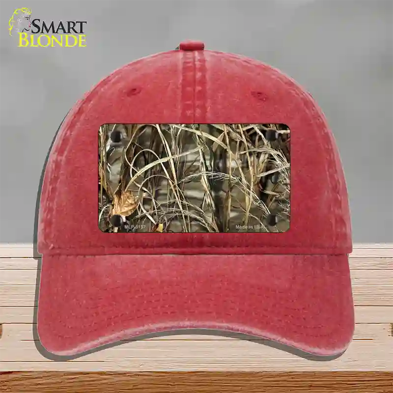 Camo Sticks Novelty License Plate Hat Unconstructed Cotton / Red