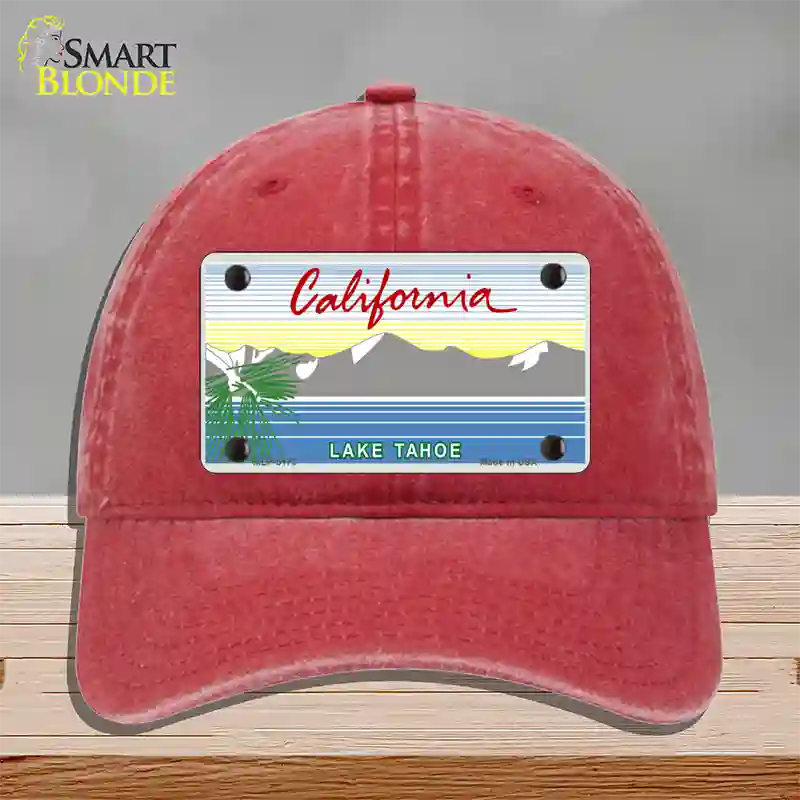 California Lake Tahoe State Blank Novelty License Plate Hat Unconstructed Cotton / Red