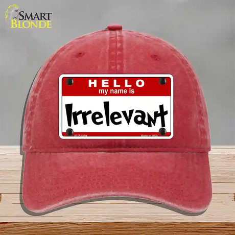 Irrelevant Novelty License Plate Hat Unconstructed Cotton / Red