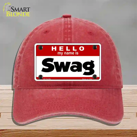 Swag Novelty License Plate Hat Unconstructed Cotton / Red