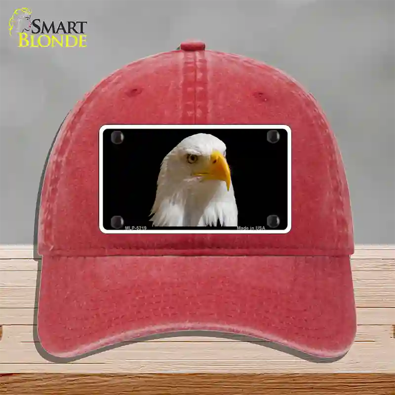 Eagle Novelty License Plate Hat Unconstructed Cotton / Red