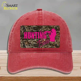 Hunting Babe Novelty License Plate Hat Unconstructed Cotton / Red