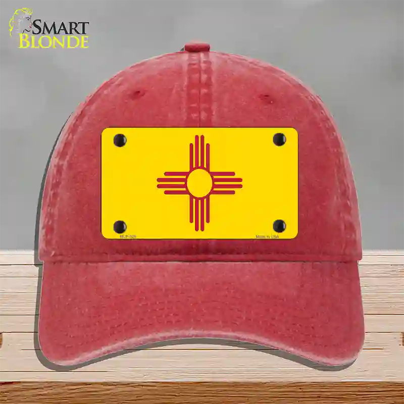 New Mexico State Flag Novelty License Plate Hat Unconstructed Cotton / Red