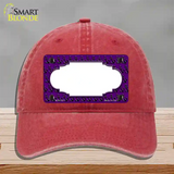 Purple Black Anchor Scallop Center Novelty License Plate Hat Unconstructed Cotton / Red