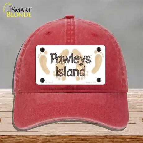 Pawleys Island Foots Novelty License Plate Hat Unconstructed Cotton / Red