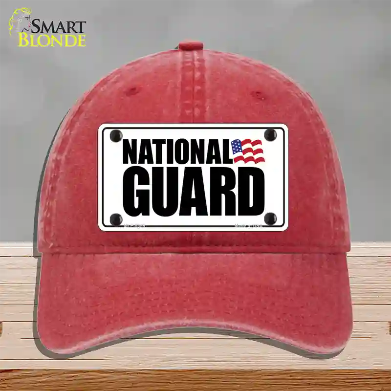 National Guard Novelty License Plate Hat Unconstructed Cotton / Red