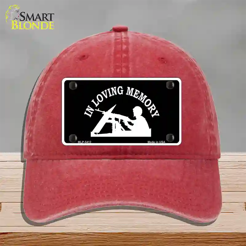 In Loving Memory Lookout Novelty License Plate Hat Unconstructed Cotton / Red