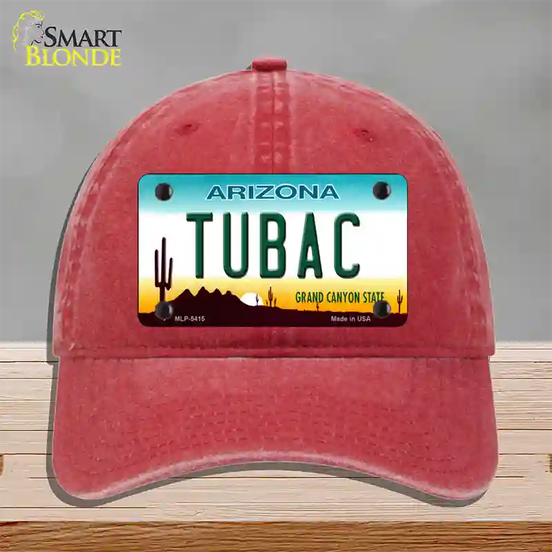 Tubac Arizona Novelty License Plate Hat Unconstructed Cotton / Red