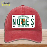 Noles Florida Novelty License Plate Hat Unconstructed Cotton / Red