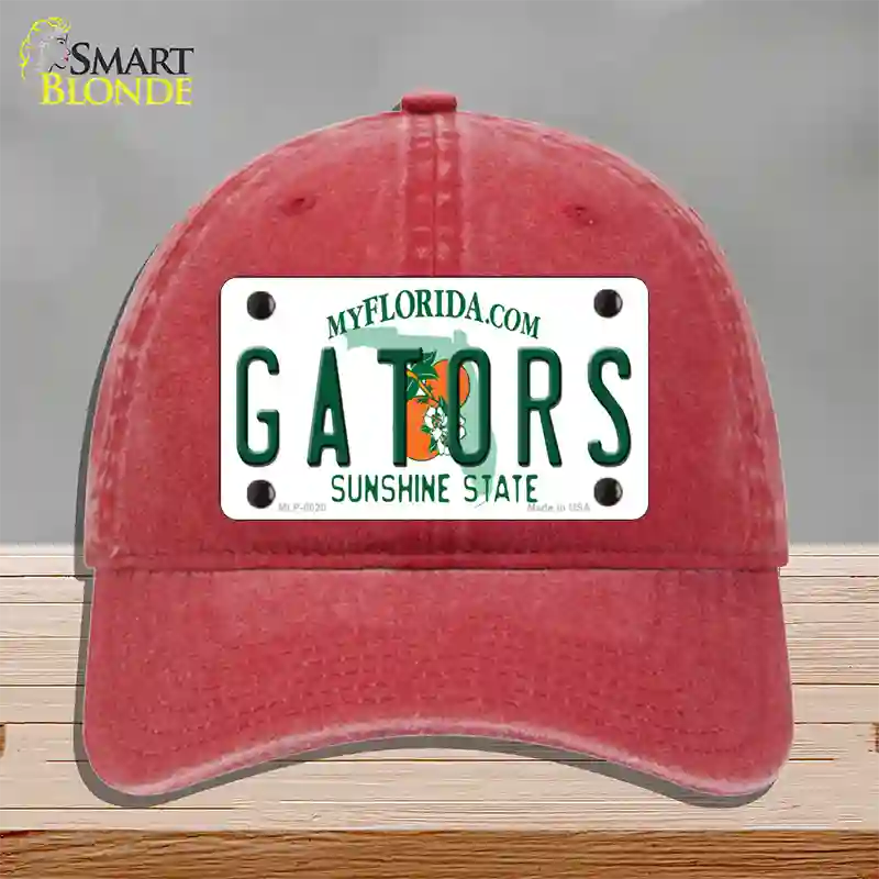 Gators Florida Novelty License Plate Hat Unconstructed Cotton / Red