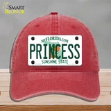 Princess Florida Novelty License Plate Hat Unconstructed Cotton / Red