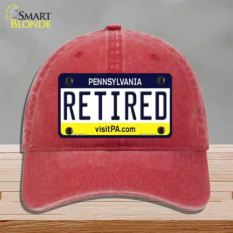 Retired Pennsylvania State Novelty License Plate Hat Unconstructed Cotton / Red