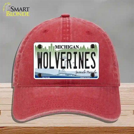 Michigan Wolverines Novelty License Plate Hat Unconstructed Cotton / Red