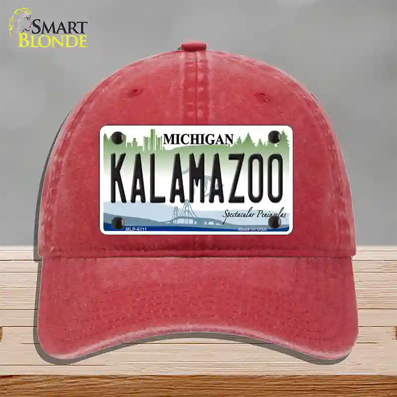 Kalamazoo Novelty License Plate Hat Unconstructed Cotton / Red