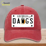 Dawgs Georgia Novelty License Plate Hat Unconstructed Cotton / Red