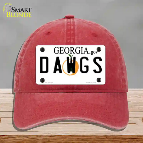 Dawgs Georgia Novelty License Plate Hat Unconstructed Cotton / Red