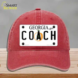 Coach Georgia Novelty License Plate Hat Unconstructed Cotton / Red