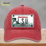 LSU Louisiana Novelty License Plate Hat Unconstructed Cotton / Red