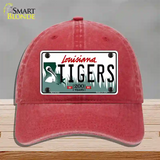 Tigers Louisiana Novelty License Plate Hat Unconstructed Cotton / Red