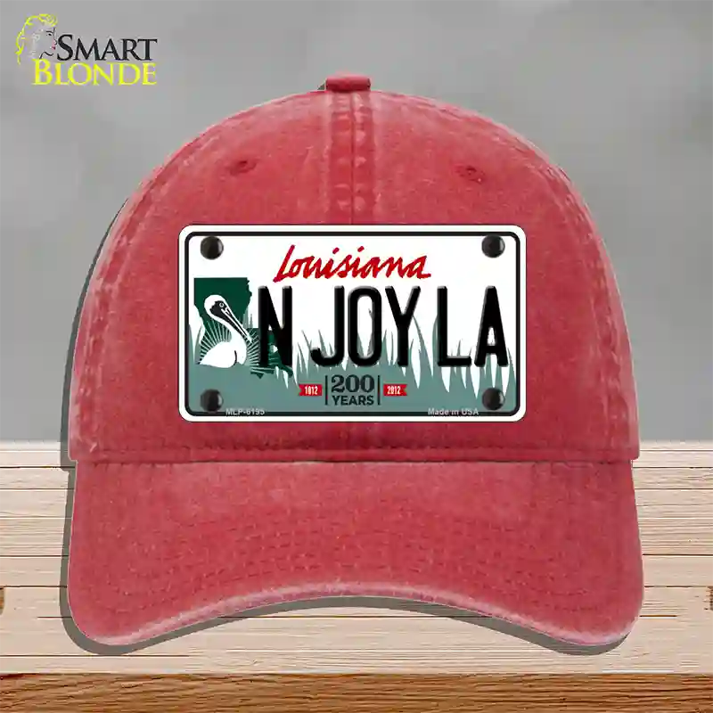 N Joy La Louisiana Novelty License Plate Hat Unconstructed Cotton / Red