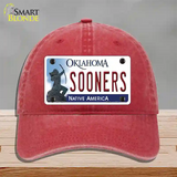 Sooners Oklahoma Novelty License Plate Hat Unconstructed Cotton / Red