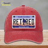 Retired South Carolina Novelty License Plate Hat Unconstructed Cotton / Red