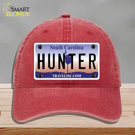 Hunter South Carolina Novelty License Plate Hat Unconstructed Cotton / Red