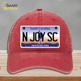 N Joy SC South Carolina Novelty License Plate Hat Unconstructed Cotton / Red