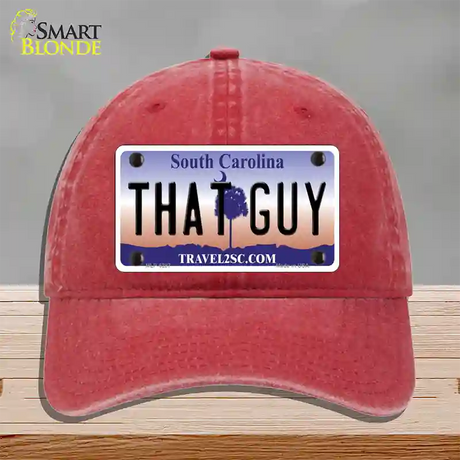 That Guy South Carolina Novelty License Plate Hat Unconstructed Cotton / Red