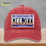 Meeooww South Carolina Novelty License Plate Hat Unconstructed Cotton / Red