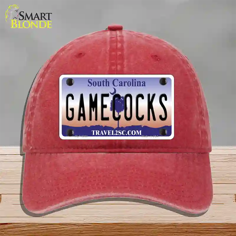 Gamecocks South Carolina Novelty License Plate Hat Unconstructed Cotton / Red