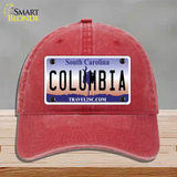 Columbia South Carolina Novelty License Plate Hat Unconstructed Cotton / Red