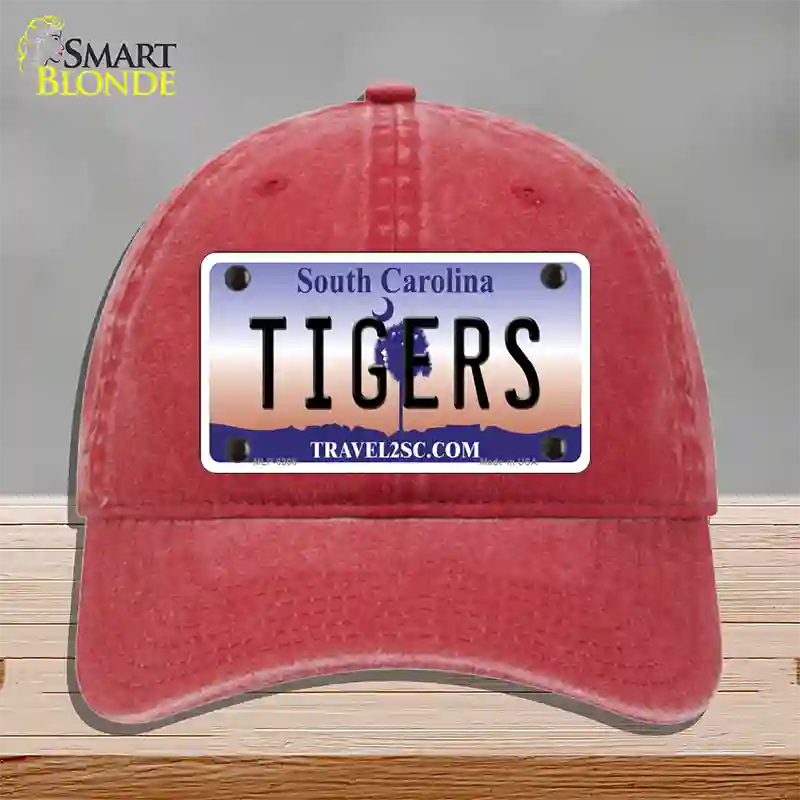 Tigers South Carolina Novelty License Plate Hat Unconstructed Cotton / Red