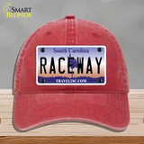 Raceway South Carolina Novelty License Plate Hat Unconstructed Cotton / Red