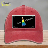 New Hampshire Rainbow Novelty License Plate Hat Unconstructed Cotton / Red