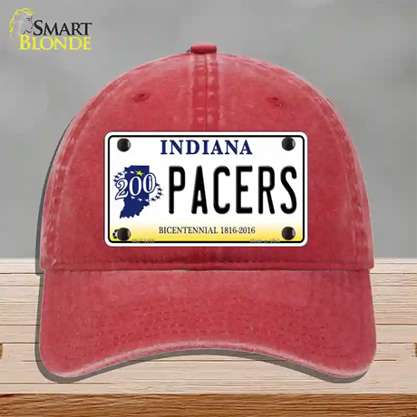 Pacers Indiana Novelty License Plate Hat Unconstructed Cotton / Red