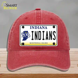 Indians Indiana Novelty License Plate Hat Unconstructed Cotton / Red