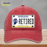 Retired Indiana Novelty License Plate Hat Unconstructed Cotton / Red