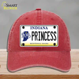 Princess Indiana Novelty License Plate Hat Unconstructed Cotton / Red