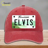 Elvis Tennessee Novelty License Plate Hat Unconstructed Cotton / Red