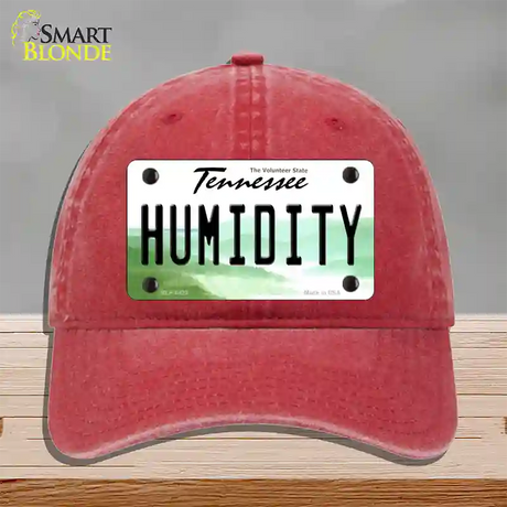 Humidity Tennessee Novelty License Plate Hat Unconstructed Cotton / Red