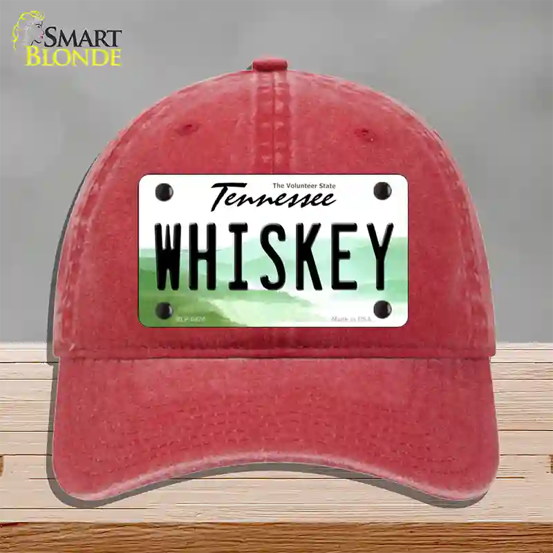 Whiskey Tennessee Novelty License Plate Hat Unconstructed Cotton / Red