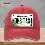 Moms Taxi Tennessee Novelty License Plate Hat Unconstructed Cotton / Red