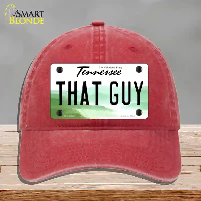 That Guy Tennessee Novelty License Plate Hat Unconstructed Cotton / Red