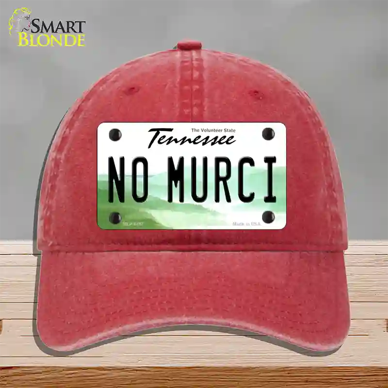 No Murci Tennessee Novelty License Plate Hat Unconstructed Cotton / Red