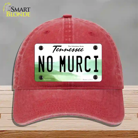 No Murci Tennessee Novelty License Plate Hat Unconstructed Cotton / Red