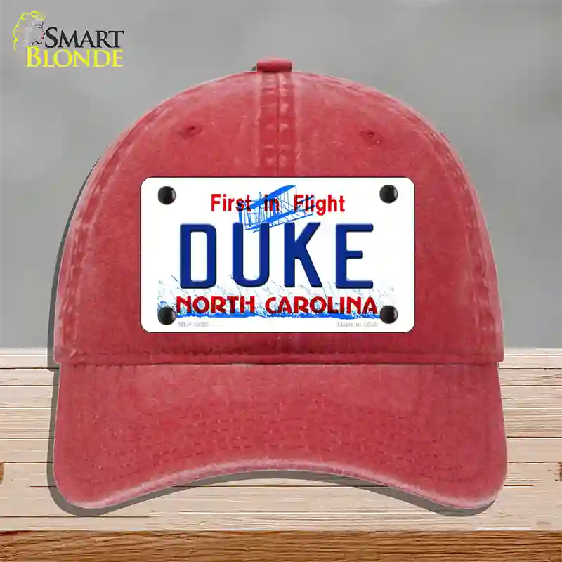 Duke North Carolina Novelty License Plate Hat Unconstructed Cotton / Red