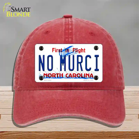 No Murci North Carolina Novelty License Plate Hat Unconstructed Cotton / Red