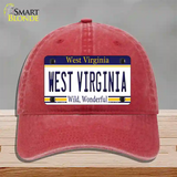 West Virginia Novelty License Plate Hat Unconstructed Cotton / Red