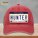 Hunter West Virginia Novelty License Plate Hat Unconstructed Cotton / Red